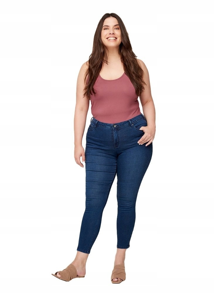 Zizzi Tmavě Modré Úzké Nohavice Džíny Amy 7/8 181A 50