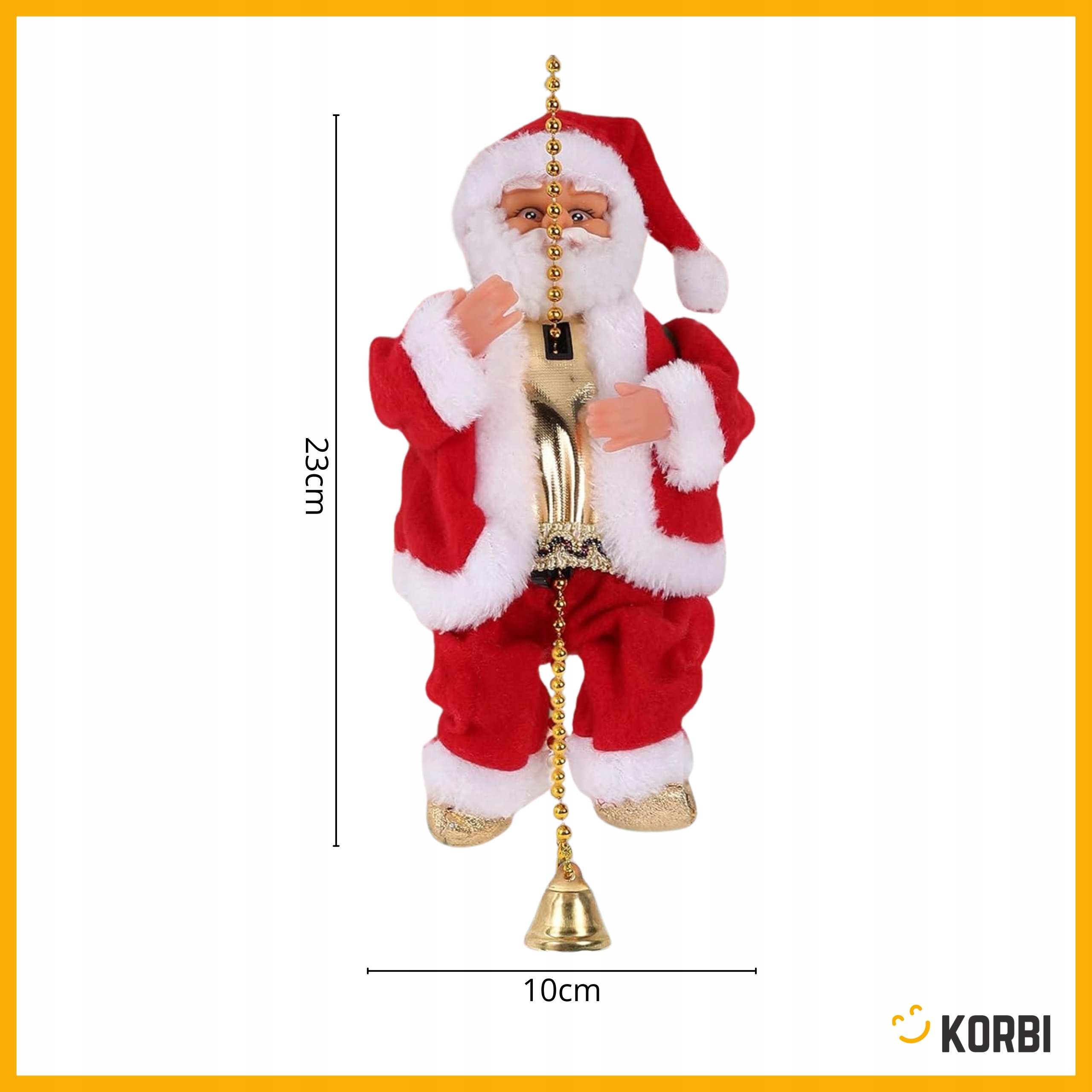 DEKORACJA WSPINAJĄCY SIĘ MIKOŁAJ OZDOBA ŚWIĄTECZNA GRAJĄCY PREZENT 100CM Marka Korbi