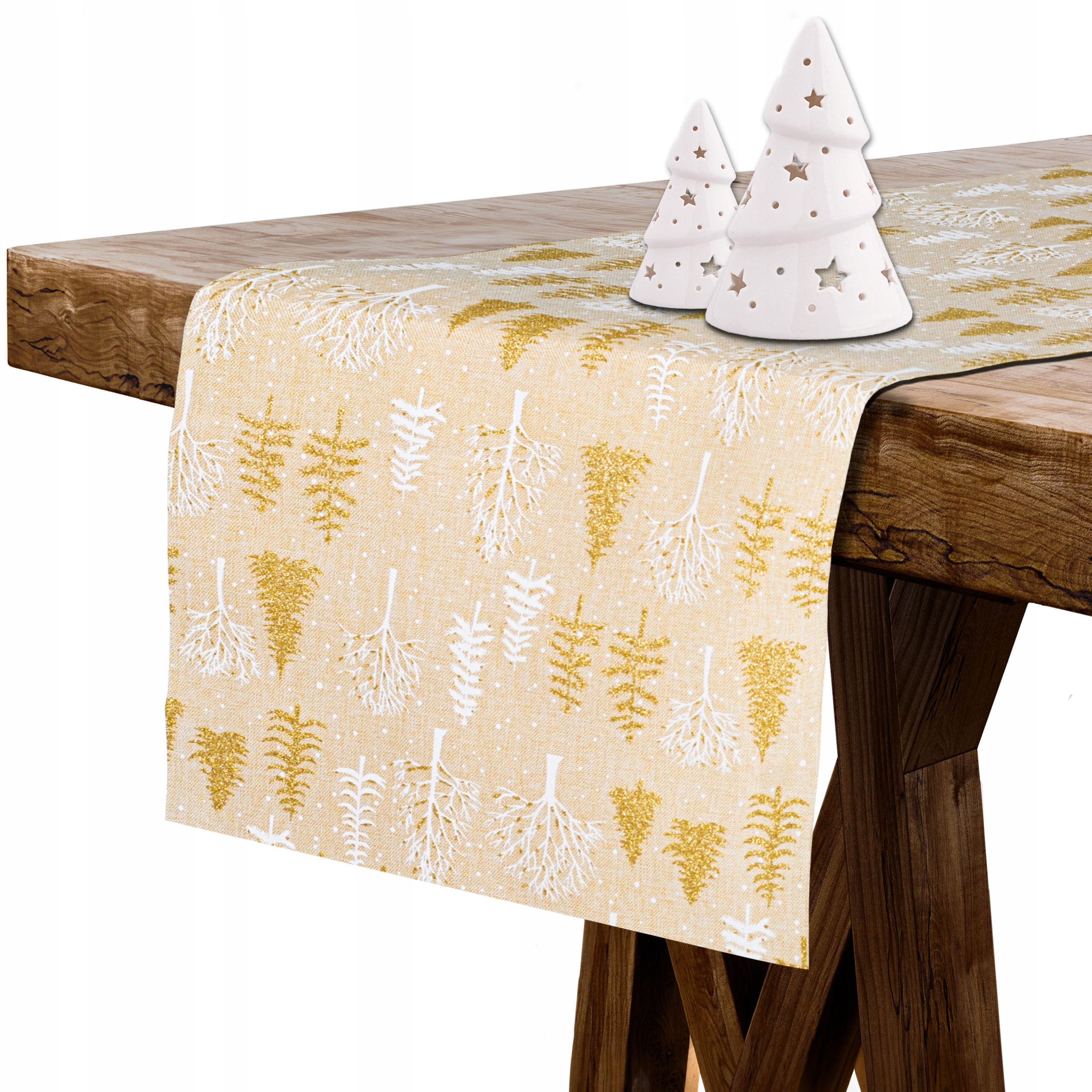 ŚWIĄTECZNY BIEŻNIK NA STÓŁ OBRUS WIGILIJNY DEKORACYJNY W ROLCE ŚWIĘTA