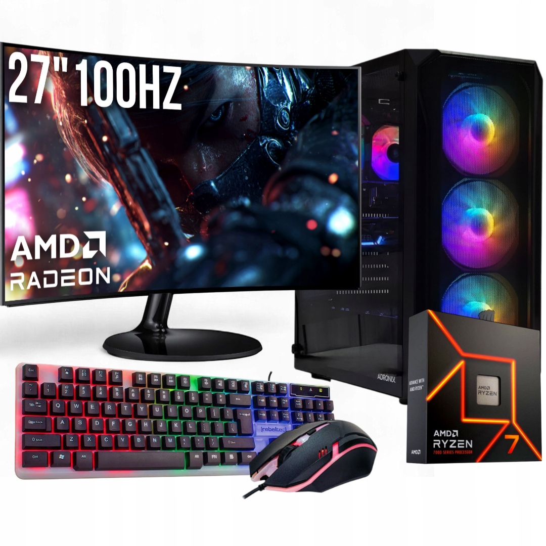 Herní Set R7 9800X3D/32GB/RX9070XT/1TB SSD/W11/27" 100Hz