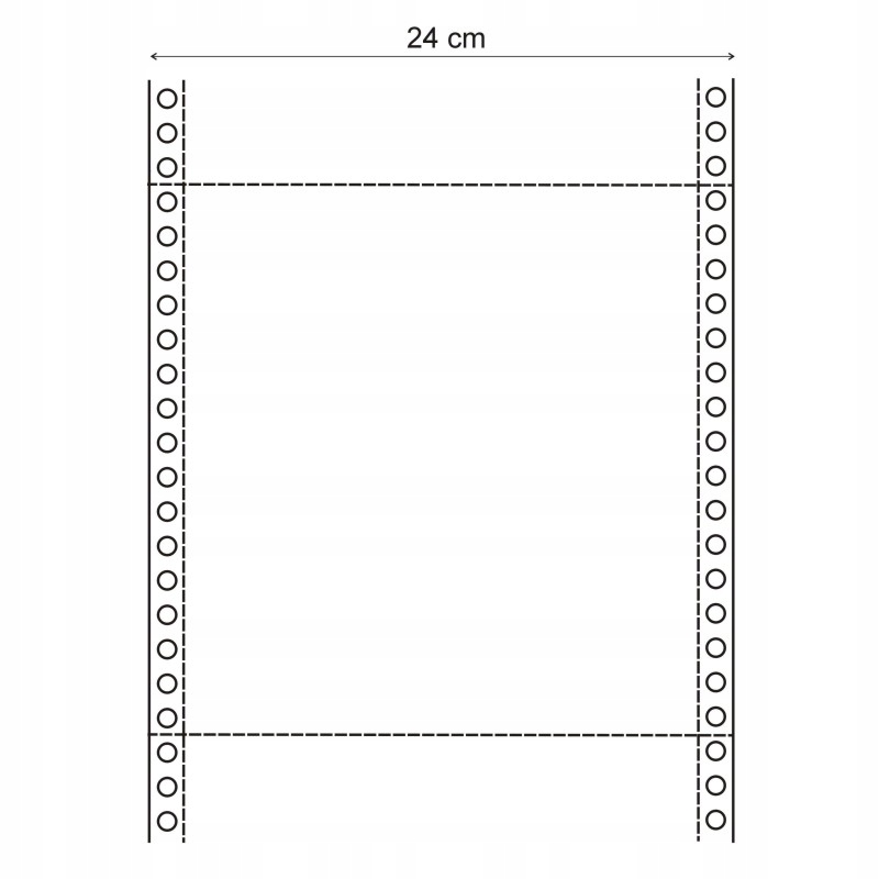 Tabelační skládaný papír pro jehličkové tiskárny 24 cm 1+3 s perforací