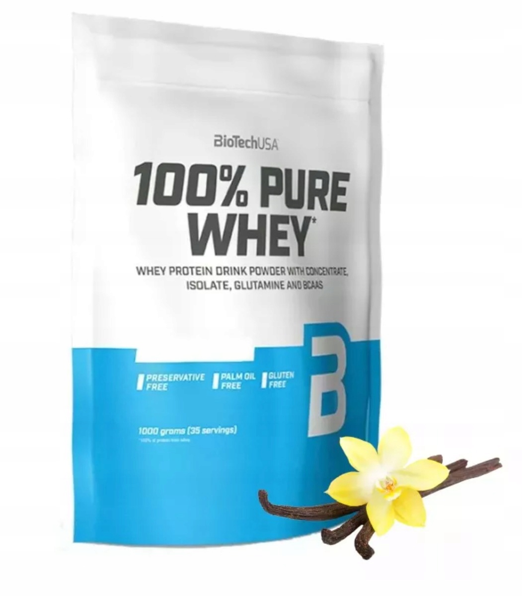 BioTech USA 100% Pure Whey 1000g s vanilkovou príchuťou WPC proteín