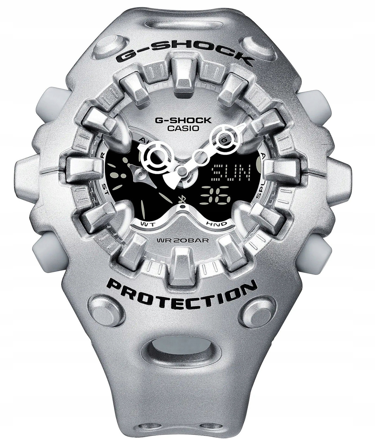 Stříbrné Sportovní Futuristické Vodotěsné Hodinky Casio G-shock GA-V01A