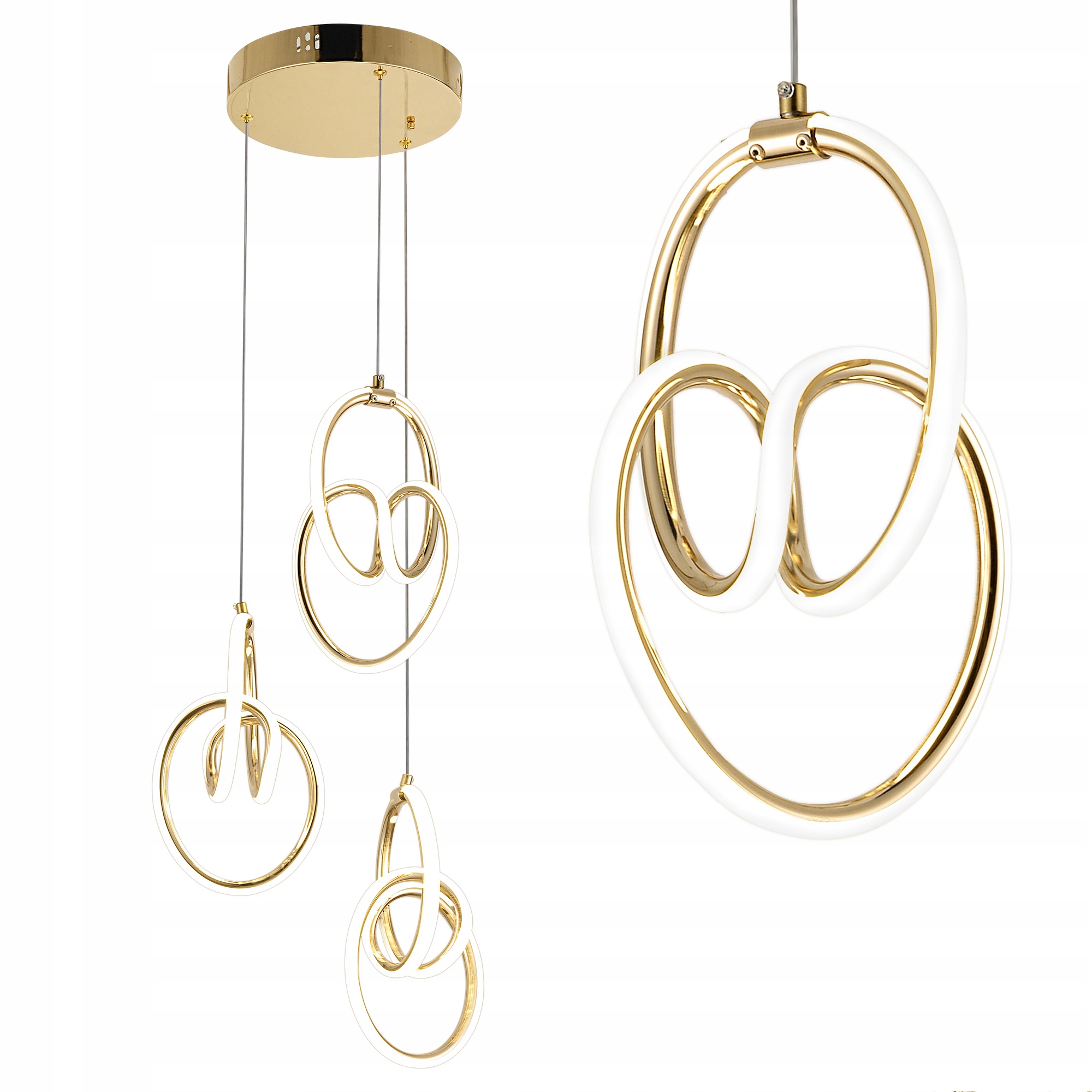 Moderná Závesná Stropná Lampa Led Zlatý Krúžok Do Obývačky Toolight