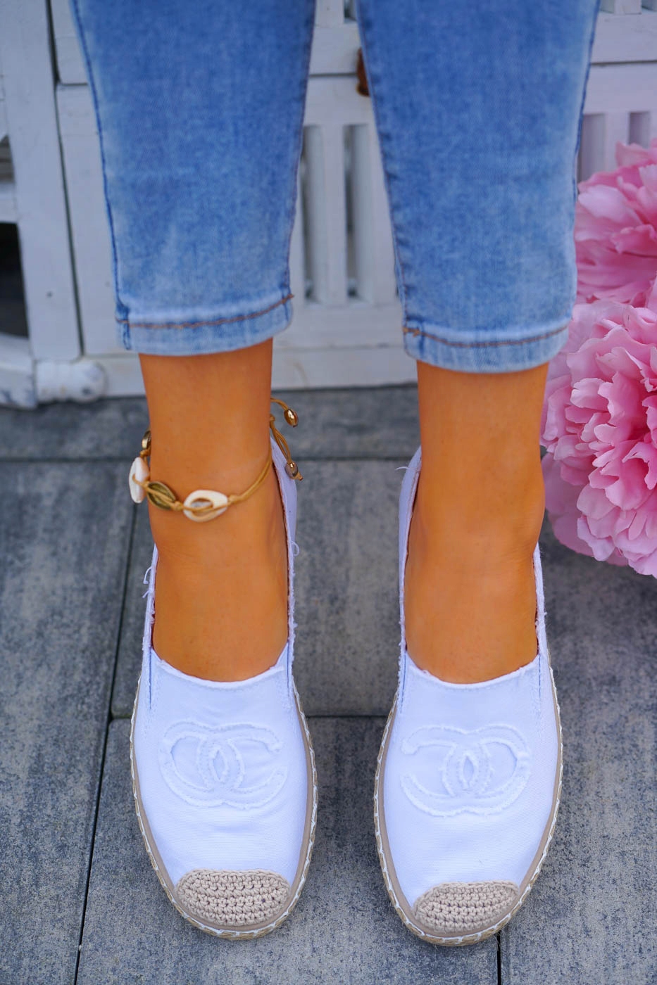 Białe Espadryle Tenisówki Trampki Buty Wsuwane Rozmiar 39