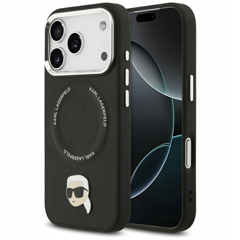 Karl Lagerfeld Karl Pin MagSafe – Pouzdro pro iPhone 17 Pro (černé)