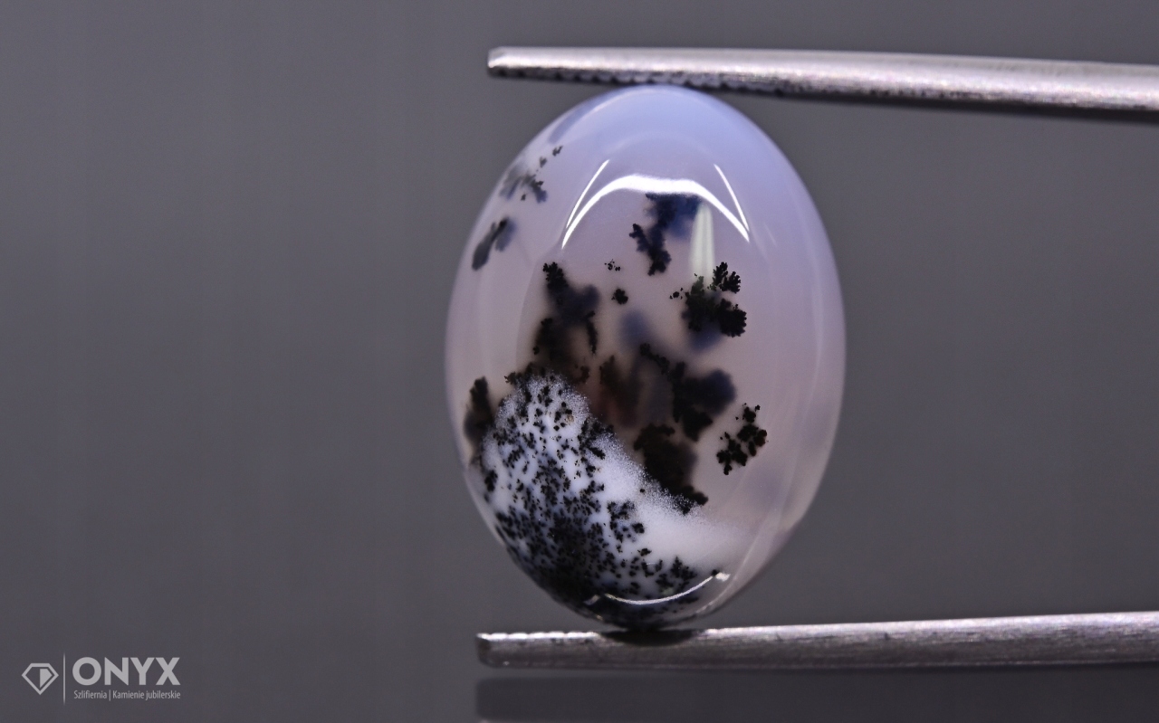 Dendritový achát z Turecka kabošon ovál 17,5x13 mm