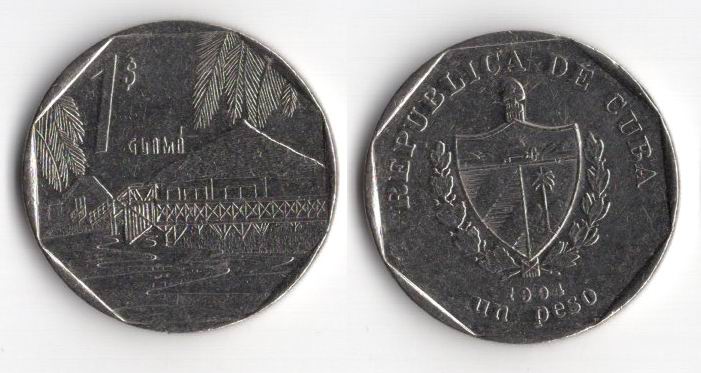 KUBA 1994 1 PESO CONVERTIBLE STEMPEL ZWYKŁY