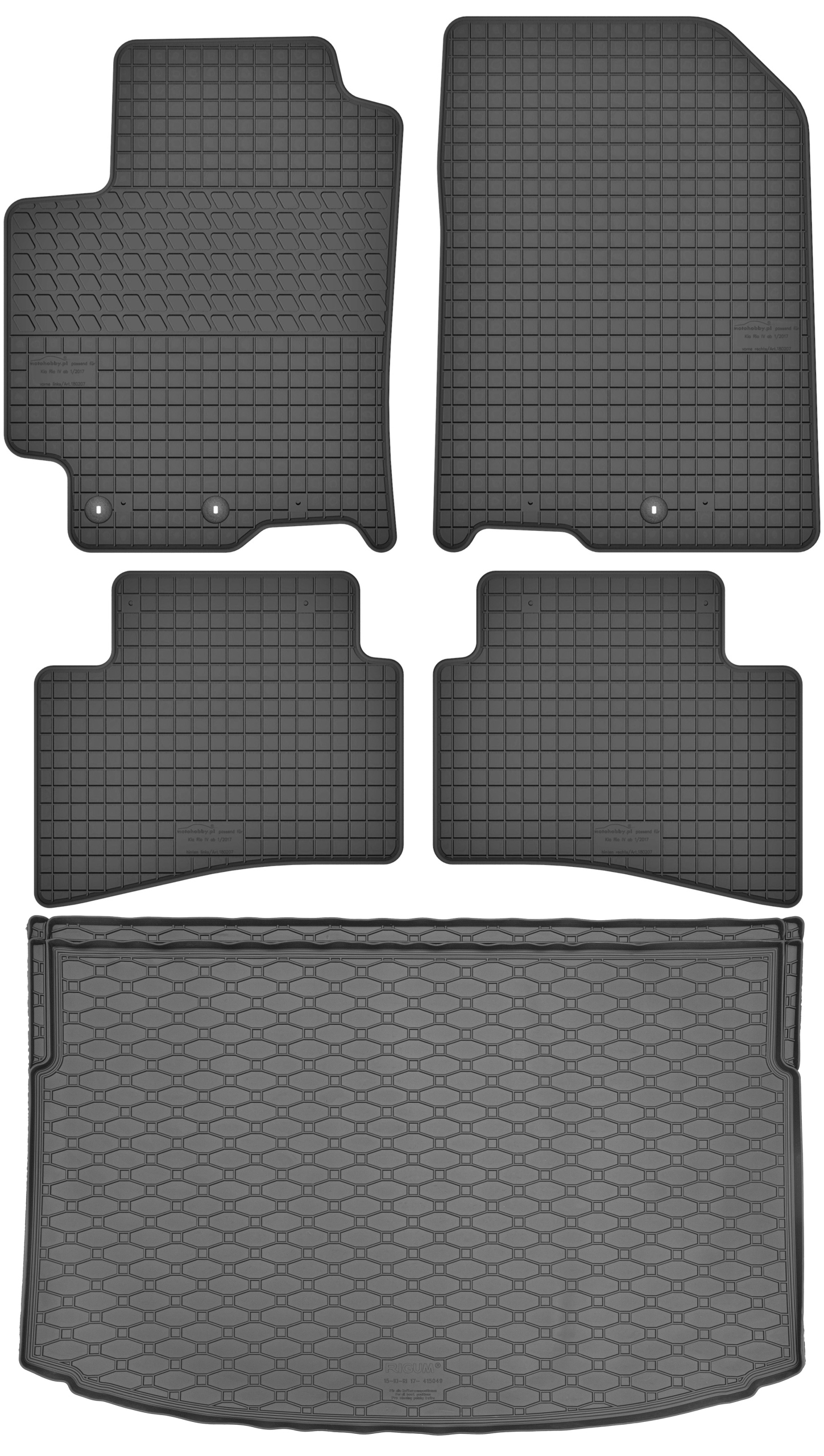 Kia Rio IV Hatchback 2017- (nie pre Mhev) Sada Koberčeky batožinový priestor
