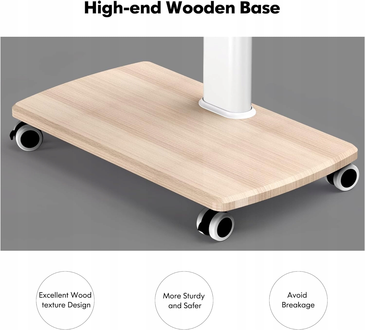 STOJAK POD TELEWIZOR MODBILNY 32-70 CALI DREWNO BIAŁY METAL REGULOWANY Certyfikat CE