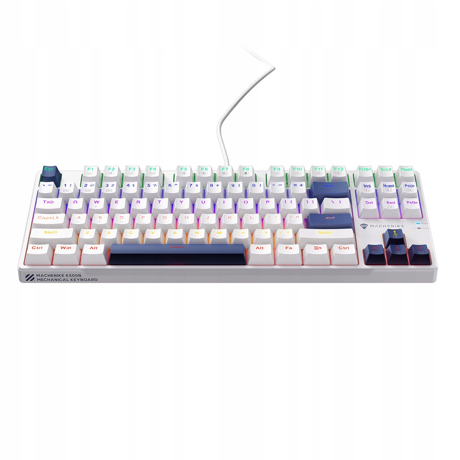Mechanická Herná Klávesnica Tkl 87 Klávesov Červený Prepínač Hot-swap Biela