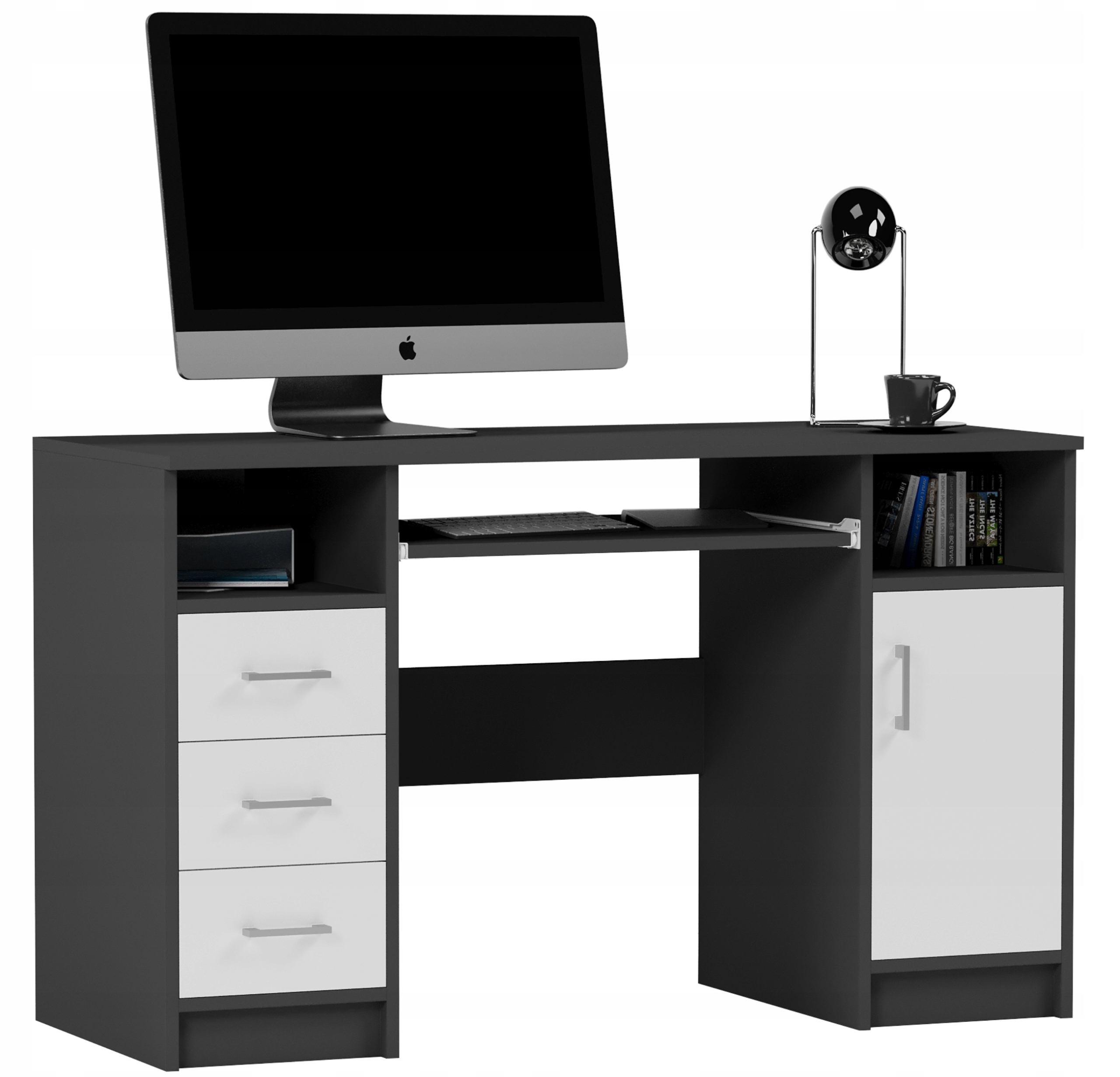 Biurko komputerowe stolik 124cm N-11 ANTRACYT MIX