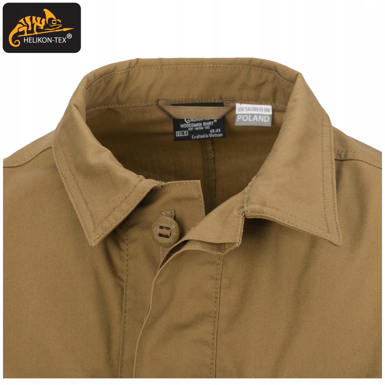 KOSZULA MĘSKA WOODSMAN HELIKON BUSHCRAFT WZMOCNIENIA Czarna Kolekcja Bushcraft Line