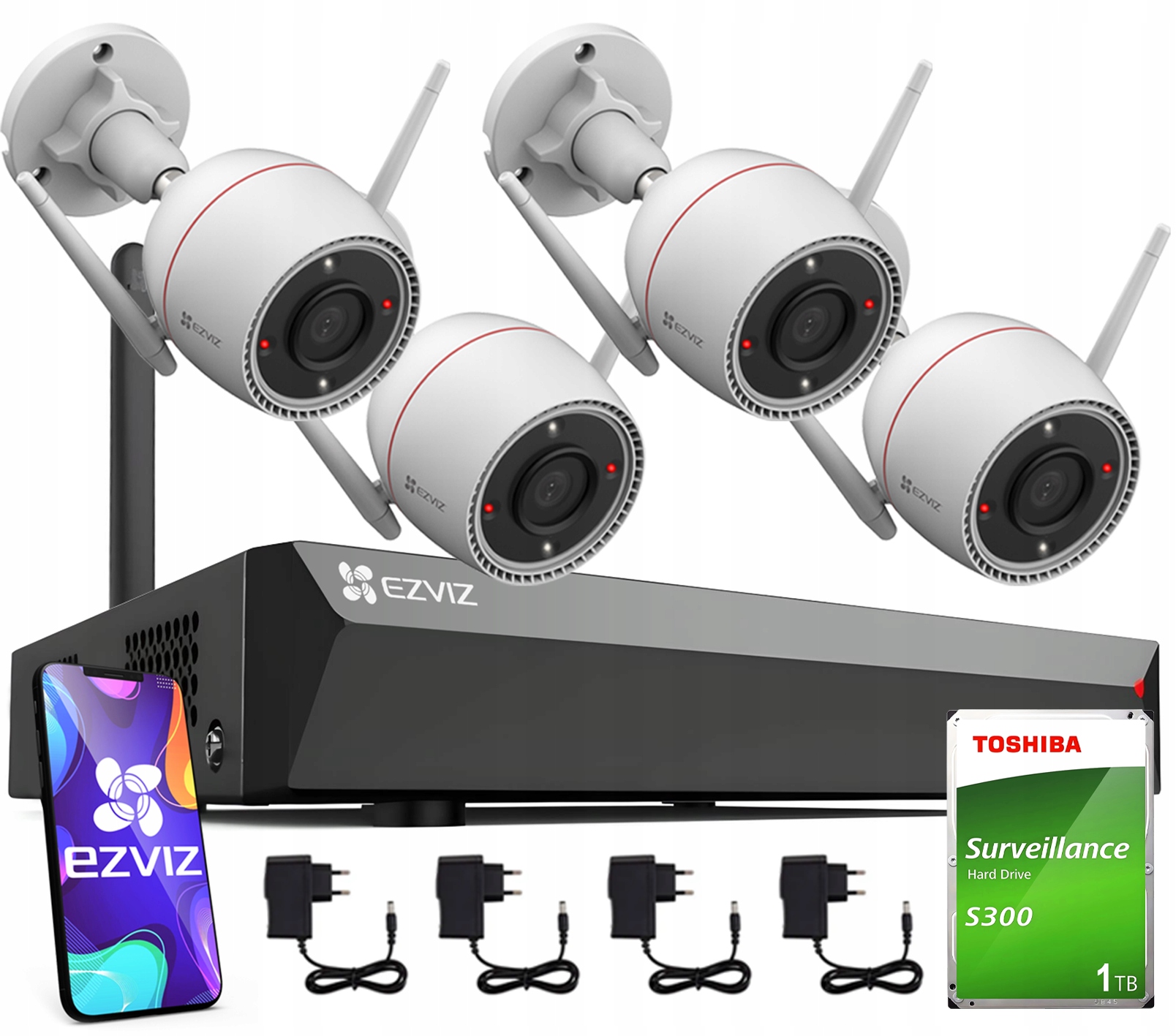 Monitorovanie WiFi Ezviz pre rozšírenie 4 kamier 4Mpx rekordér 8 kanálov