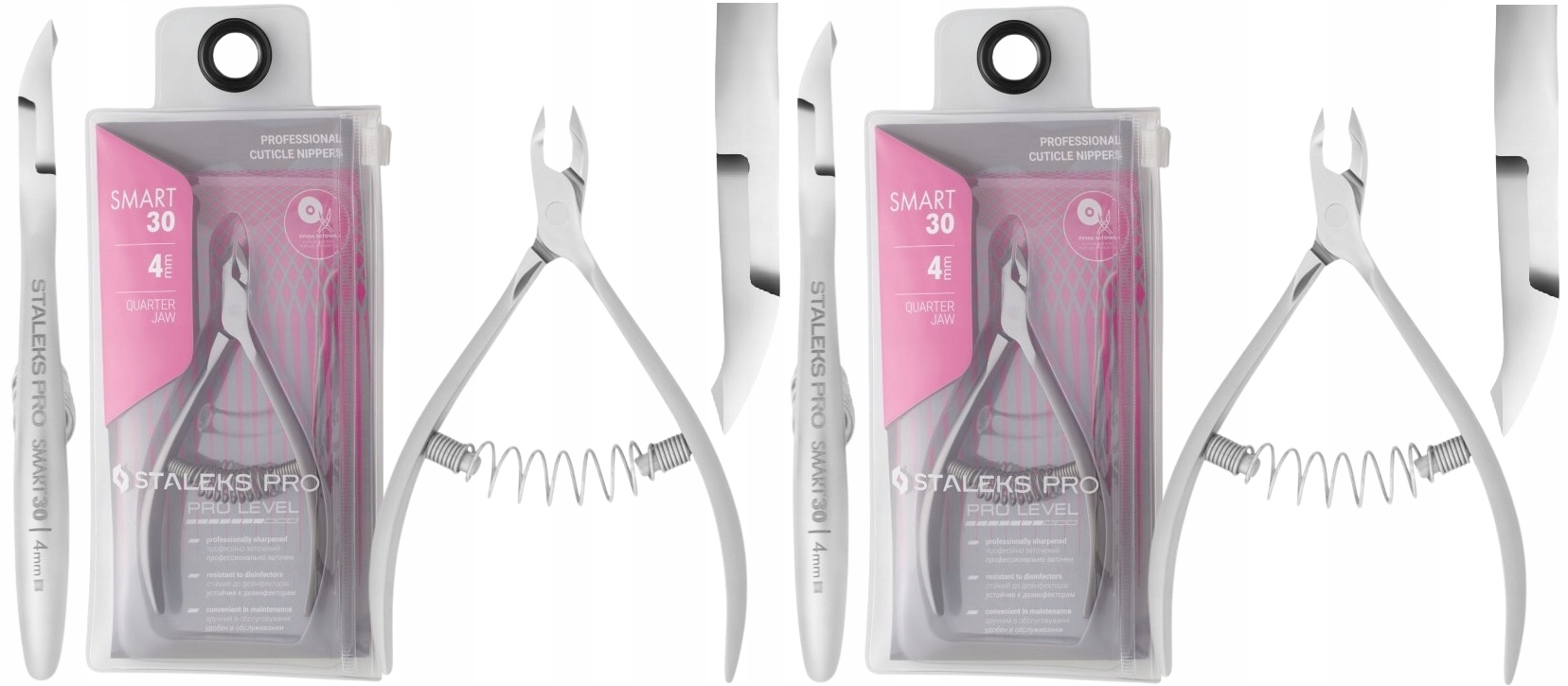 2 x Staleks Profesionální kleště na kůži Smart 30 4 mm Saténové provedení
