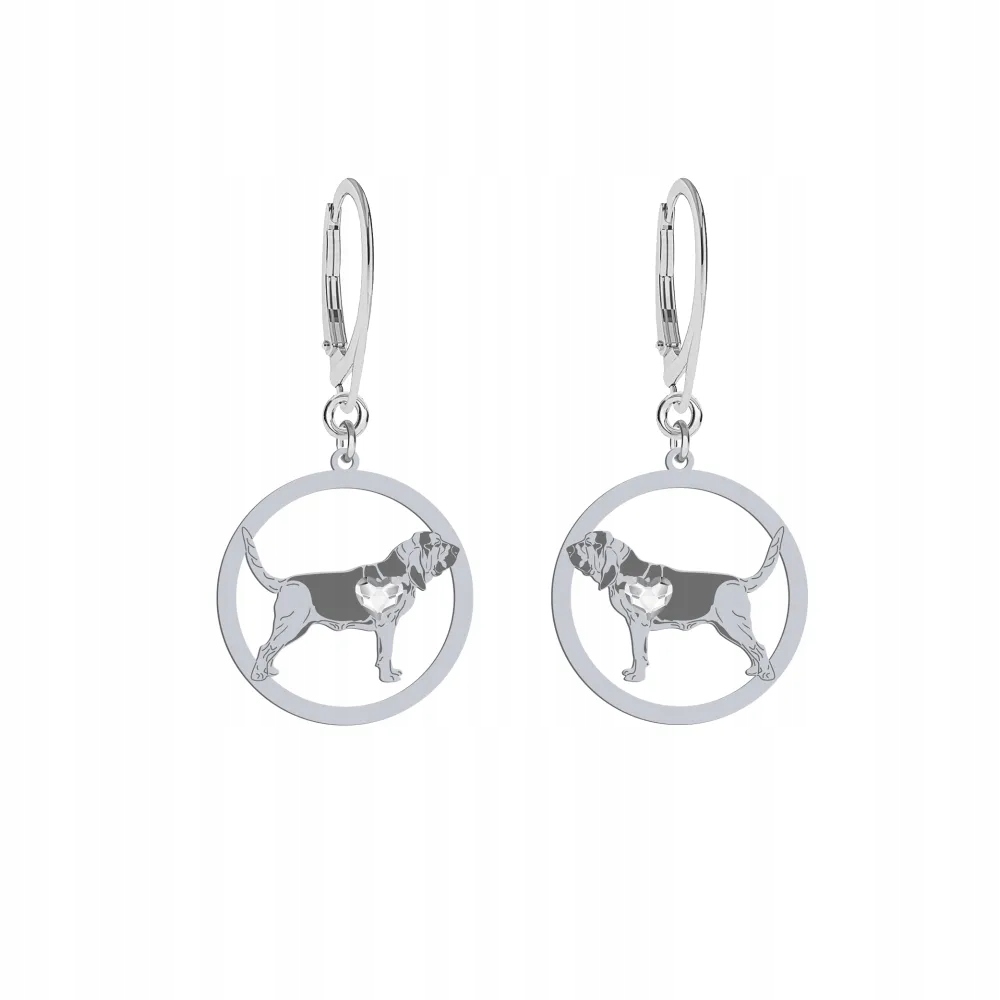 Stříbrné Náušnice se psem Bloodhound 925 Dárek Šperky Gravírování Bonus