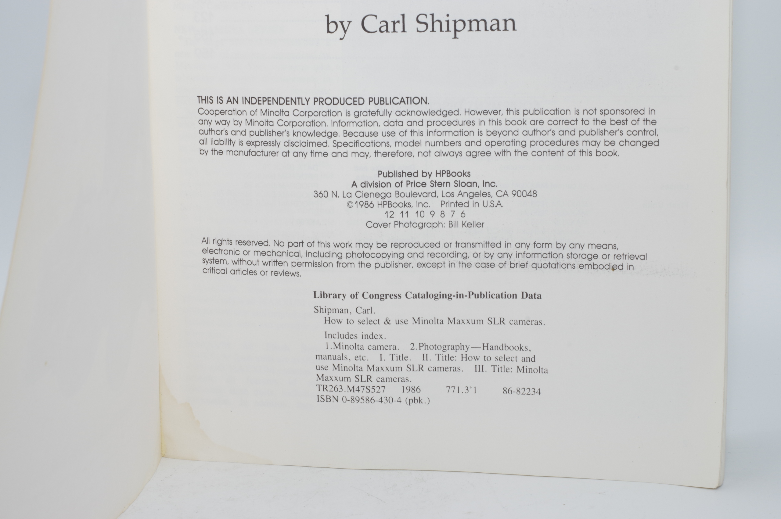 MINOLTA MAXXUM SLR CAMERAS Rok wydania 1989