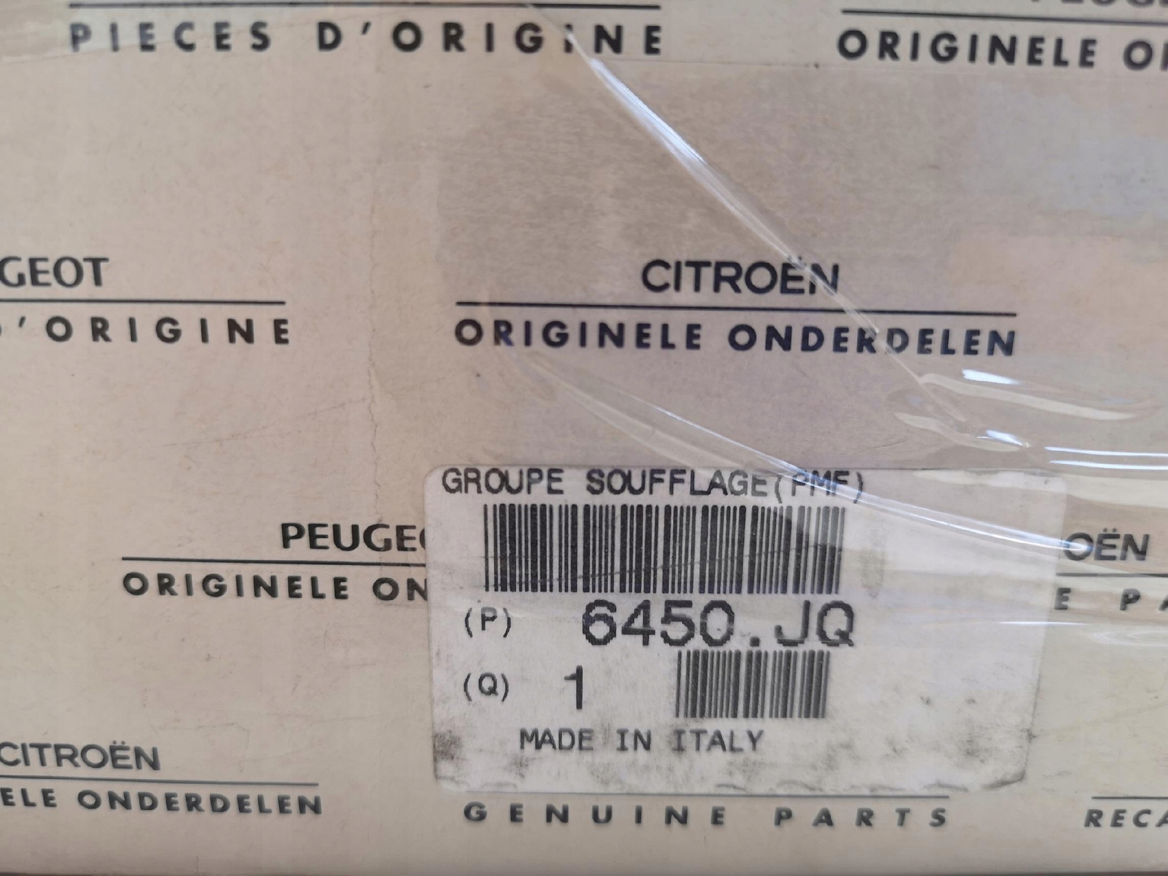 WENTYLATOR NAGRZEWNICY PARTNER BERLINGO ORYGINAL Part number 6450JQ