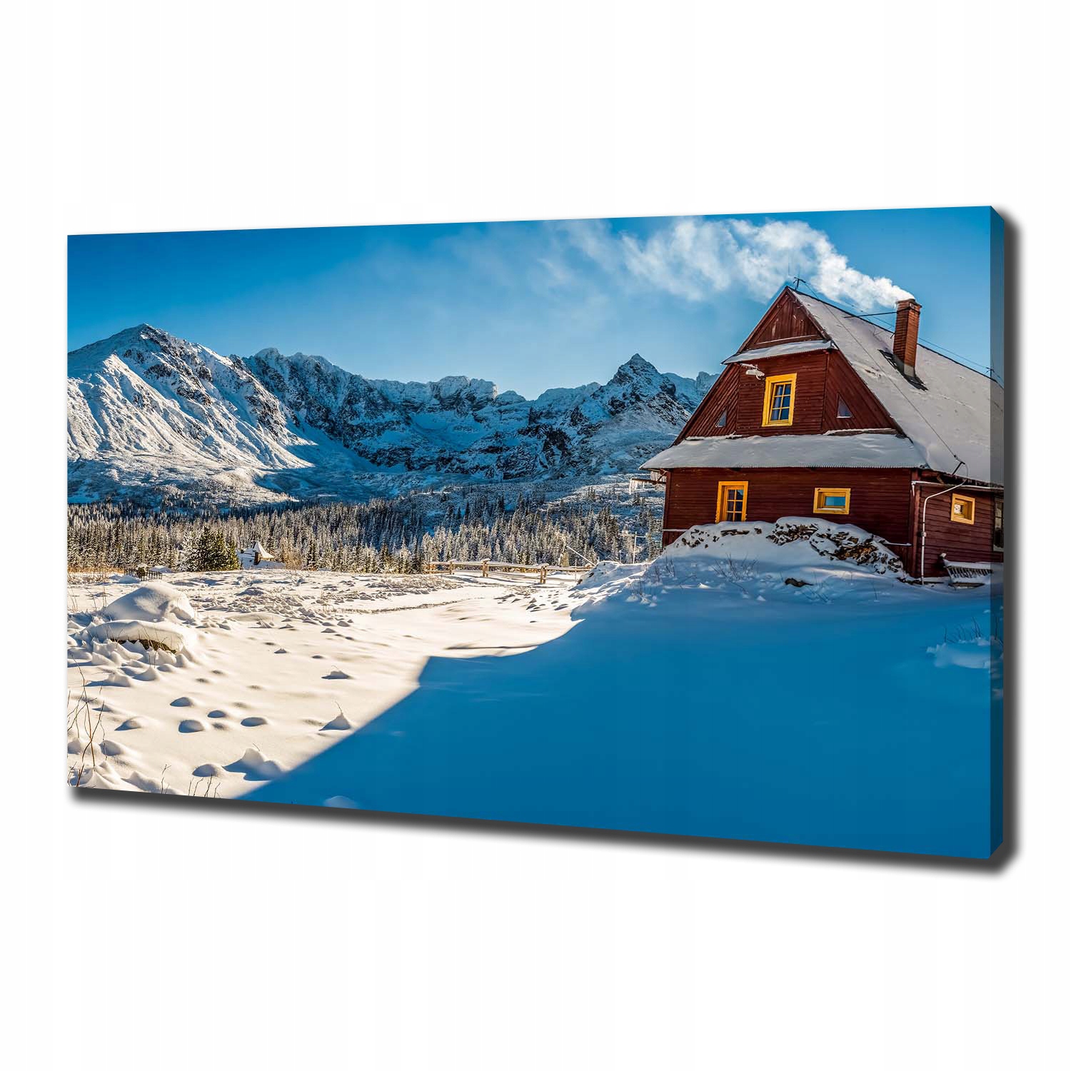 

Foto obraz na płótnie Domek w górach 100x70 cm