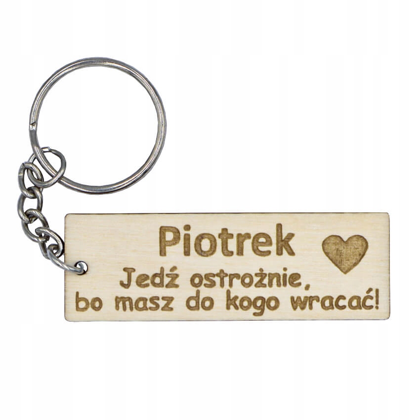 

Brelok do Kluczy z Grawerem Prezent Jedź Ostrożnie