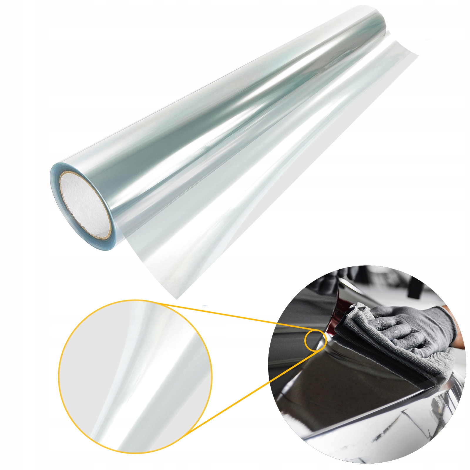 Průhledná Fólie na polepování nárazníků, masky střechy, role 1x15 m