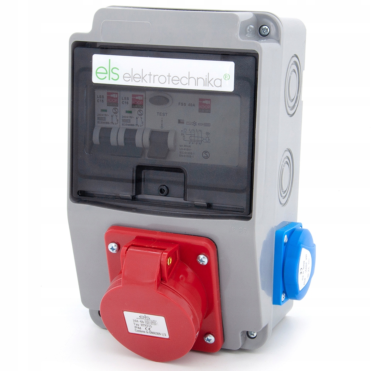 ROZDZIELNICA BUDOWLANA 2*GS 230V 16A/5 RÓŻNICÓWKA