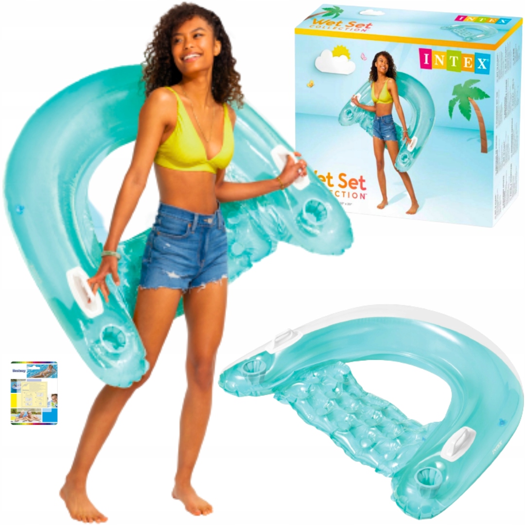 DMUCHANY MATERAC FOTEL DO PŁYWANIA NAD WODĘ Z UCHWYTAMI+GRATIS Kod producenta 58859