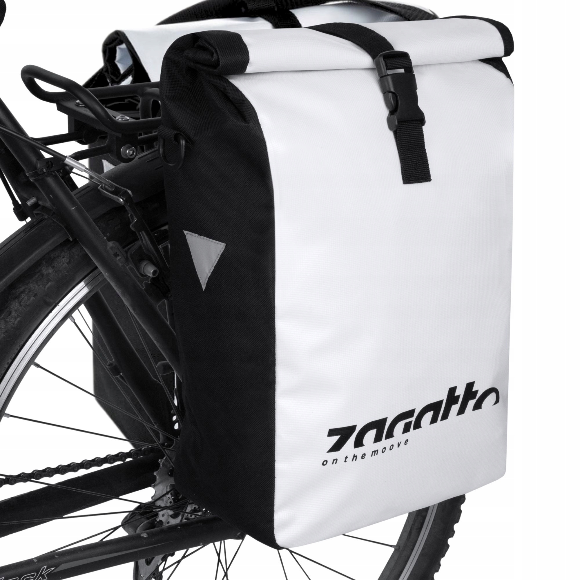 Zestaw 2x Sakwa rowerowa wodoodporna na bagażnik boczna tylna biała Zagatto