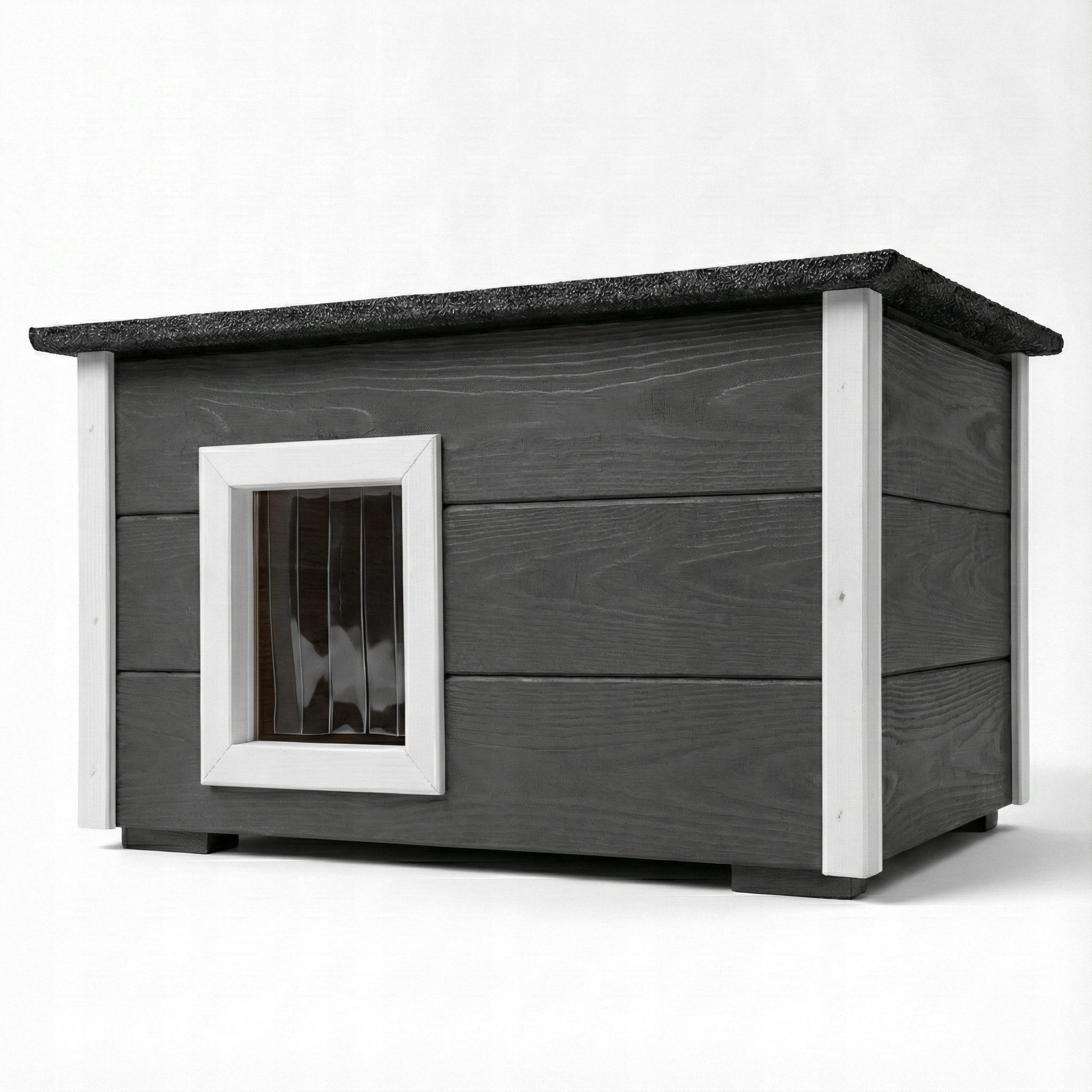 Dřevěná Bouda Pro Kočky Celá Zateplená Zimní Domek XXL S Otevírací Střechou