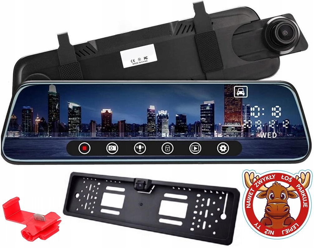 WIDEOREJESTRATOR SAMOCHODOWY LUSTERKO TYŁ RAMKA