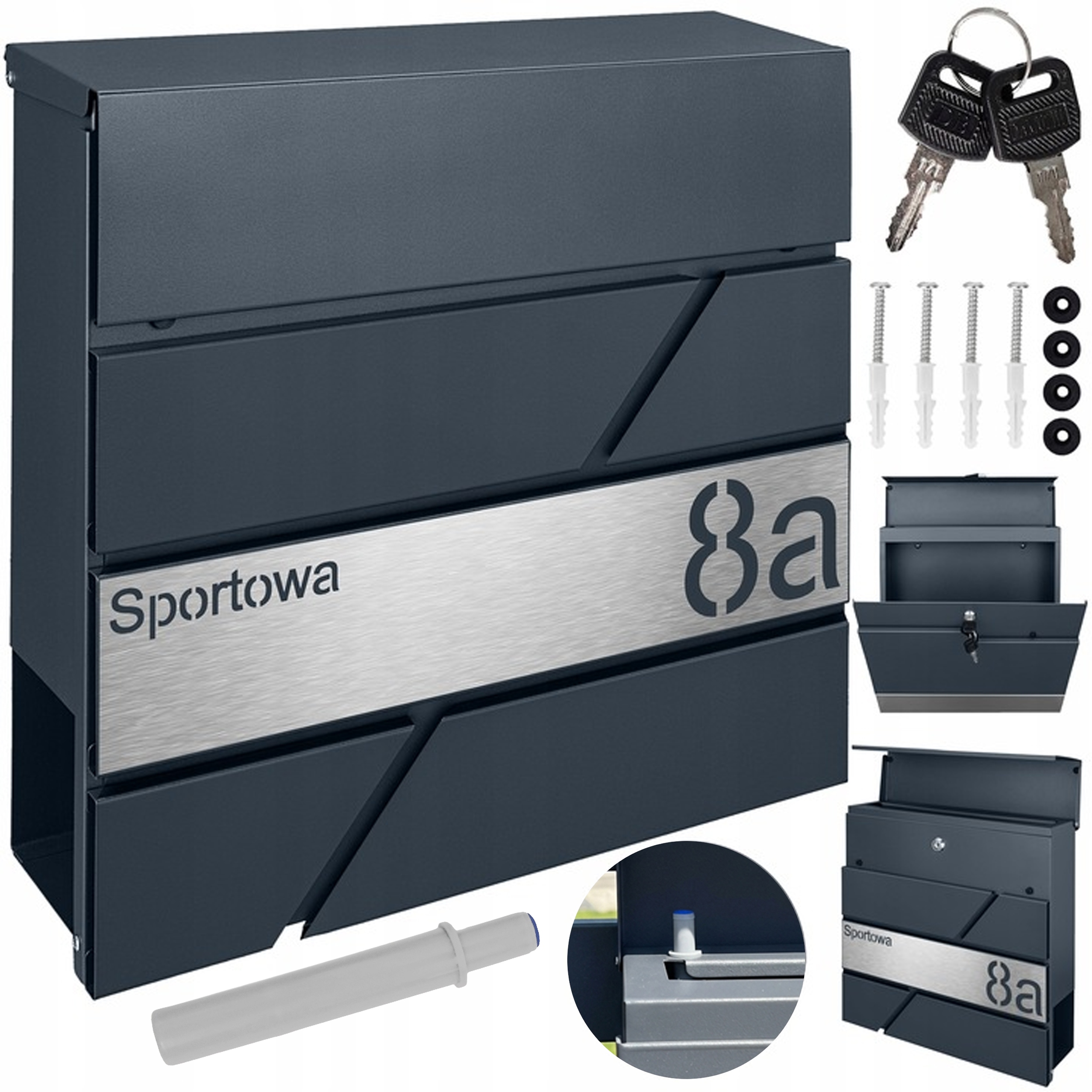 Antracitová Poštovní Schránka Modern Laminát