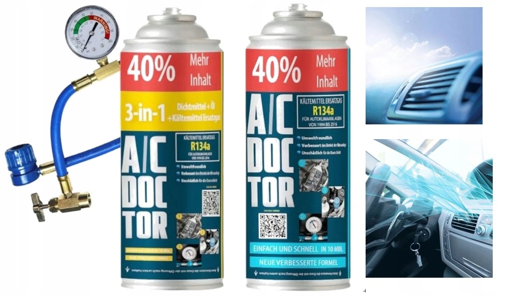Ac Doctor@ Pak Fix 3v1 2x R134a Kabel Easy Klimatizace Fix Clima Set A/c