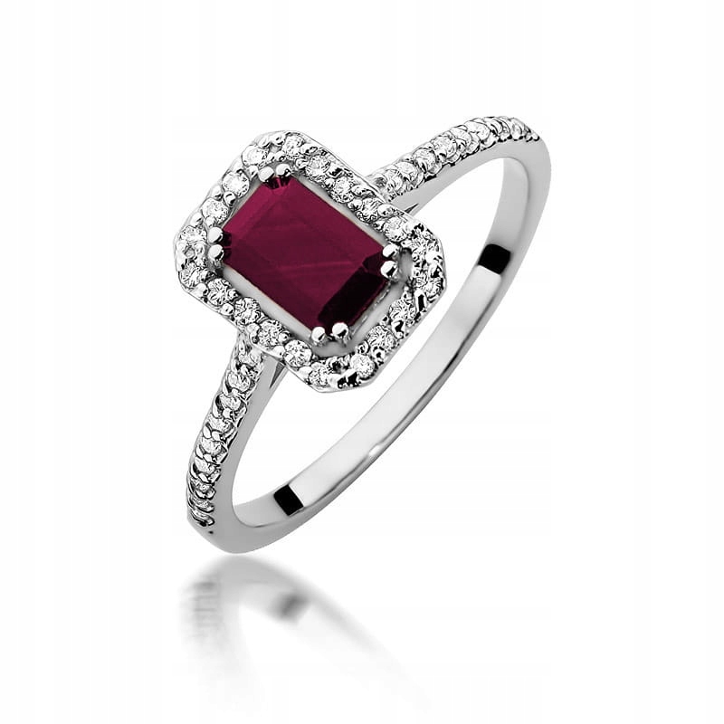 Prstýnek z bílého zlata 585 s rubínem 0,80 ct, zásnubní jako dárek
