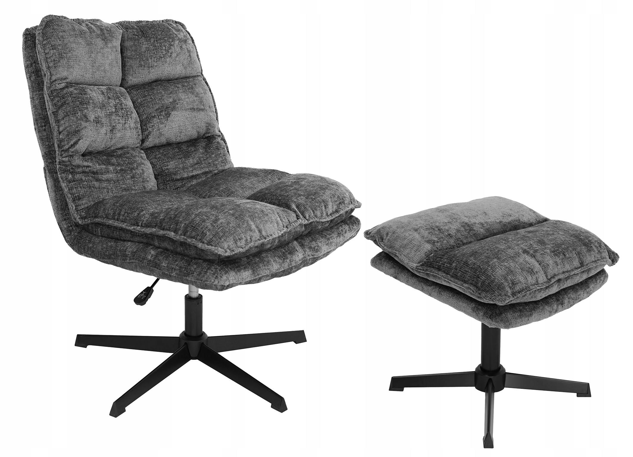 Křeslo Do Obývacího Pokoje S Podnožkou Kancelářská Otočná Židle Tmavě Šedá Katania