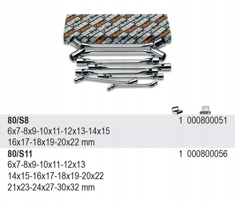 Klucz nasadowy dwustronny przegubowy 18x19mm EAN (GTIN) 8014230023472