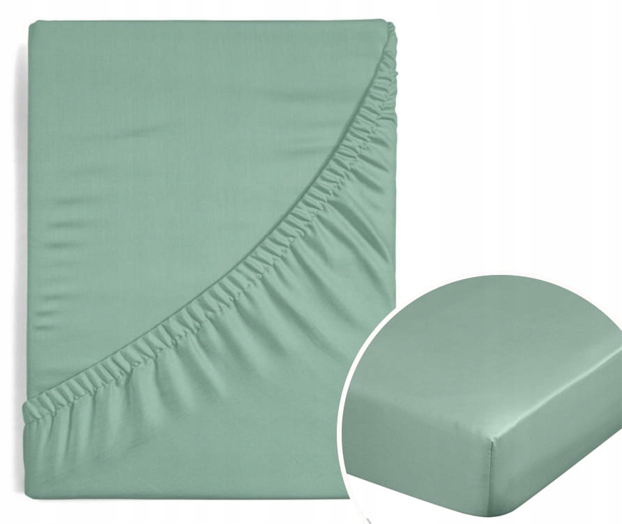 PRZEŚCIERADŁO Z GUMKĄ SATYNOWE 160X200 MIĘTOWE