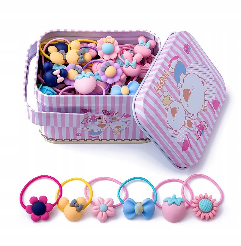 Zestaw gumek 40szt Do włosów dziewczynki dziecka Model 3067399036093