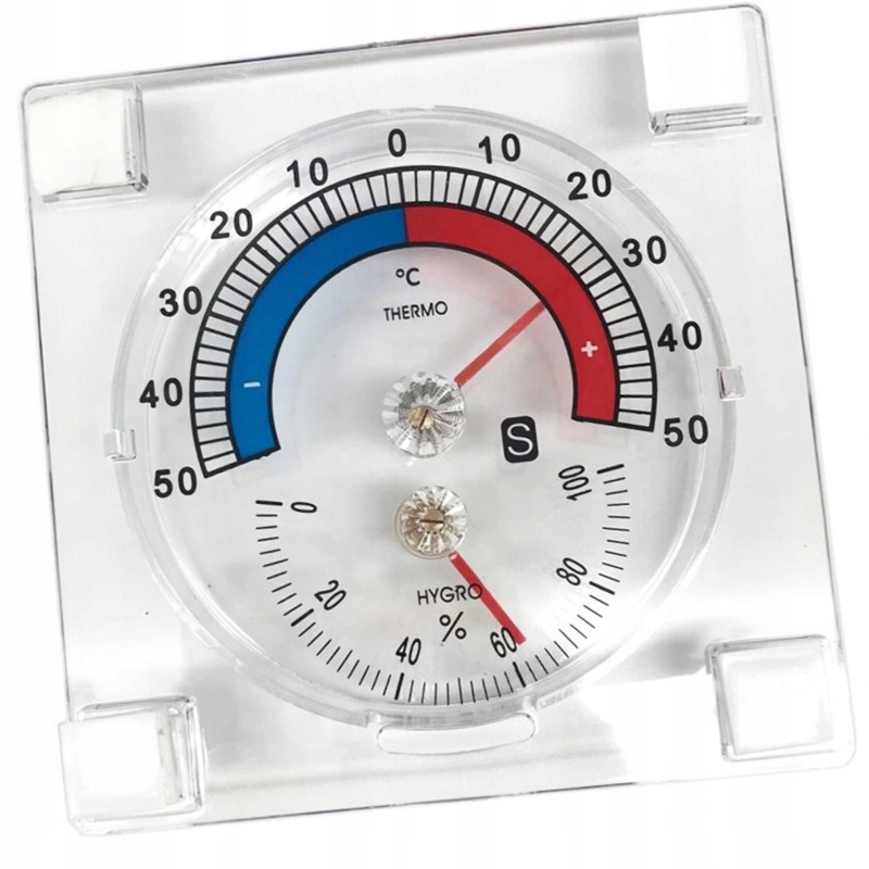 Termometr zewnętrzny przyklejany higrometr PCV