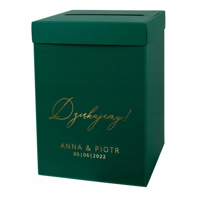 Pudełko na koperty ZŁOCONE English Green
