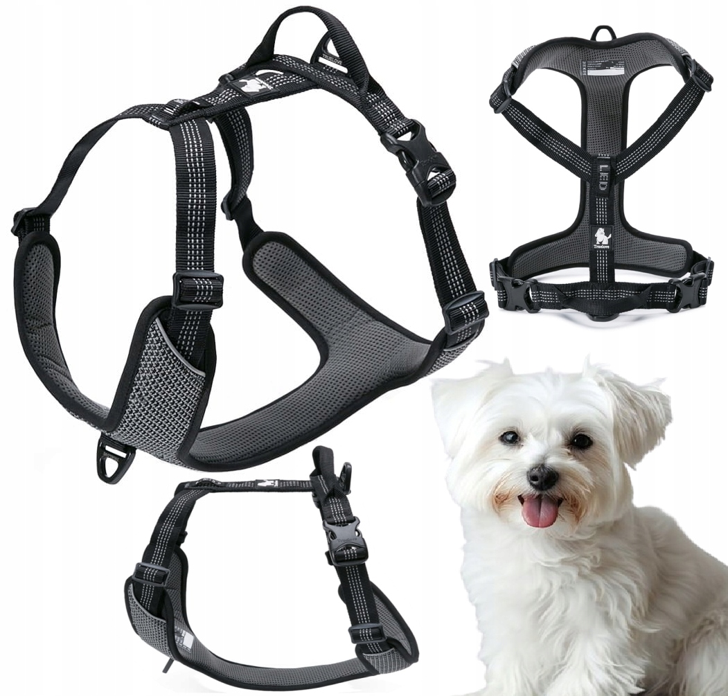 Levně Reflexní Postroje Pro Psa Easy Walk, Silné, Truelove, Černé Xs