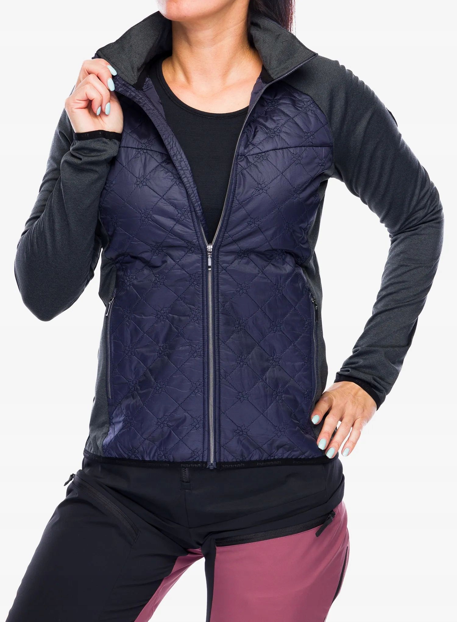 Dámská hybridní bunda Hannah Elsa graphite/dark gray mel 40 (L)