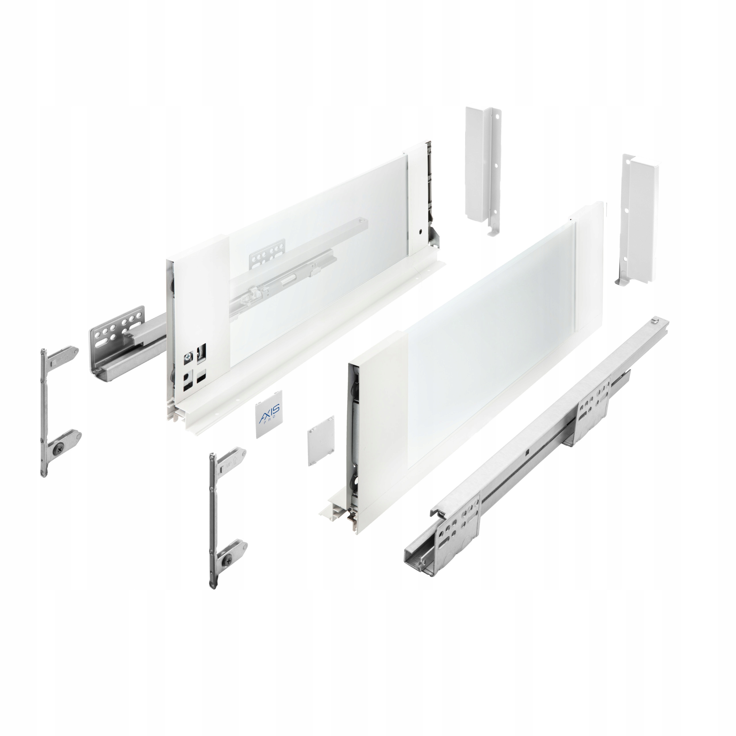 Szuflada ze szklany bok Axis Pro Glass 500 mm biała wysoka H167 cichy domyk