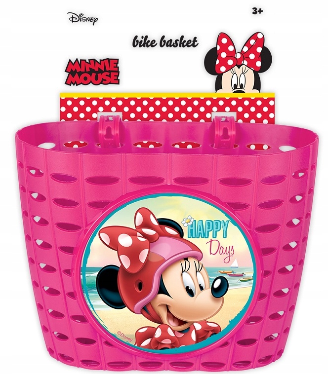 KOSZYK na ROWER Koszyczek na kierownicę roweru rowerka hulajnogi MINNIE RÓŻ