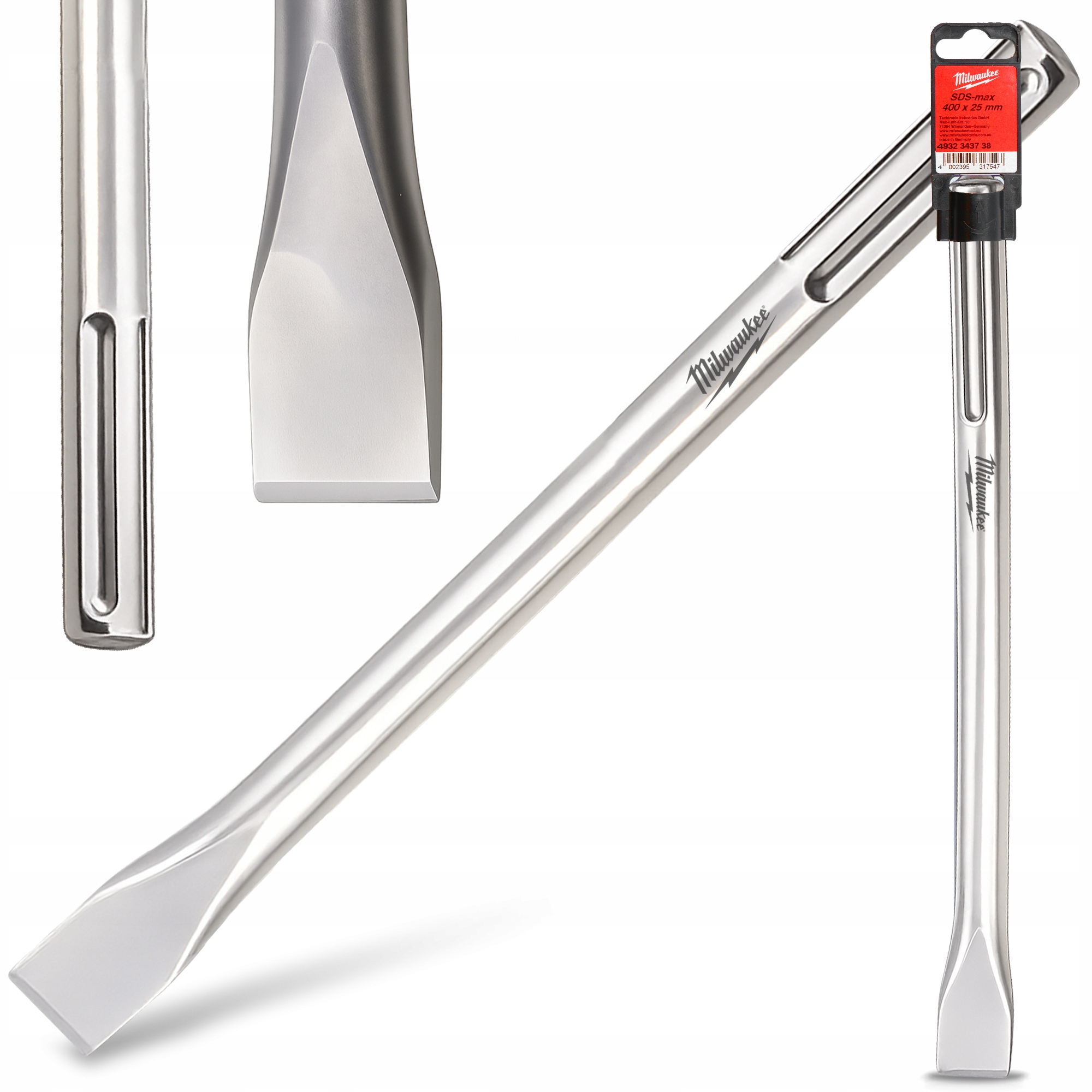 Dláto SDS-Max Ploché 400x25 mm Řezačka Betonu Demoličního Kladiva Wv-p