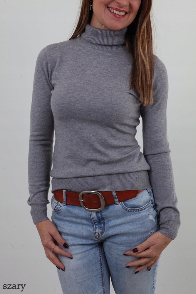 KLASYCZNY DOPASOWANY GOLF SWETEREK GŁADKI GOLFIK KOLORY XL Materiał dominujący wiskoza