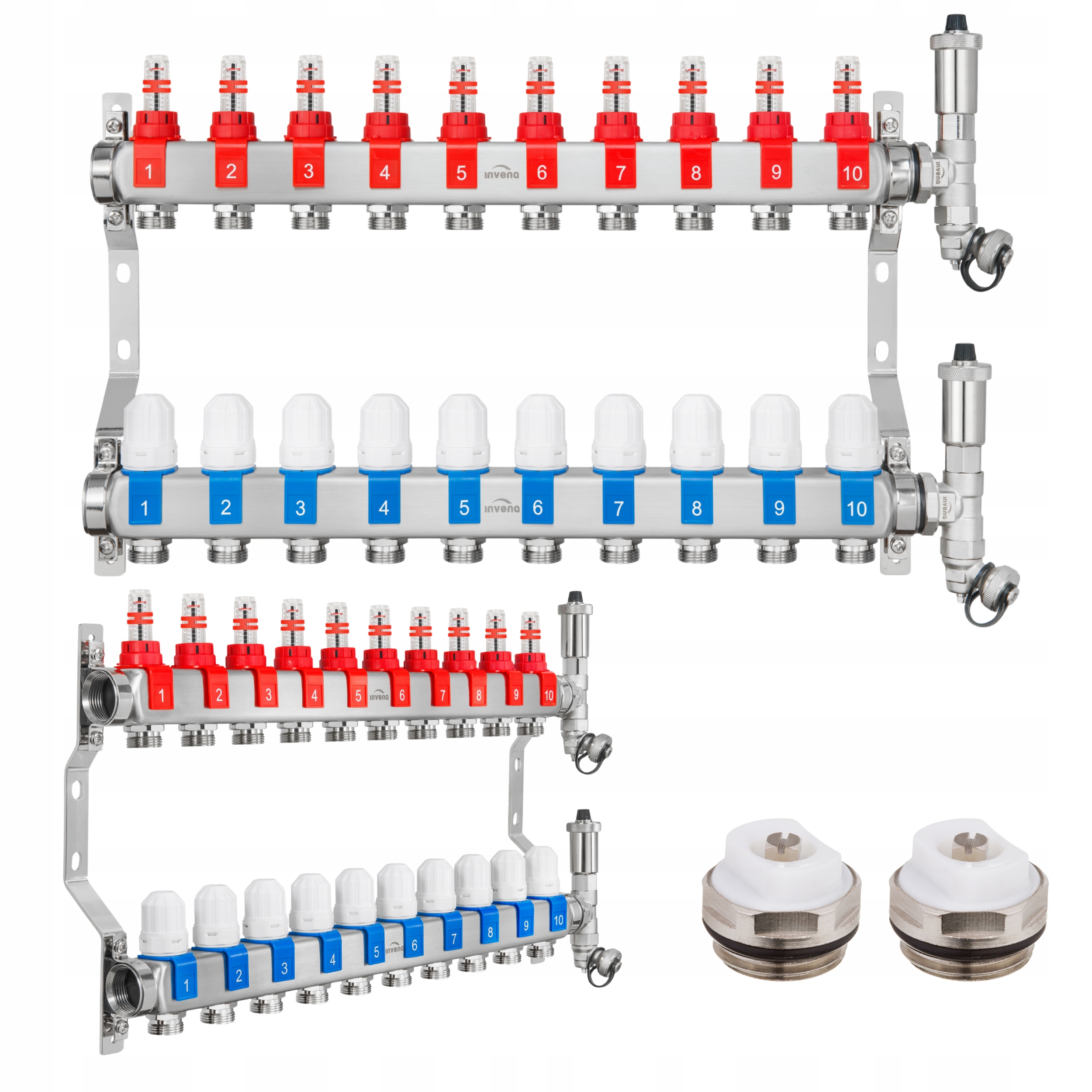 Podlahový Rozdělovač Podlahového Vytápění S 10 Obvodovými Ocelovými Sekcemi