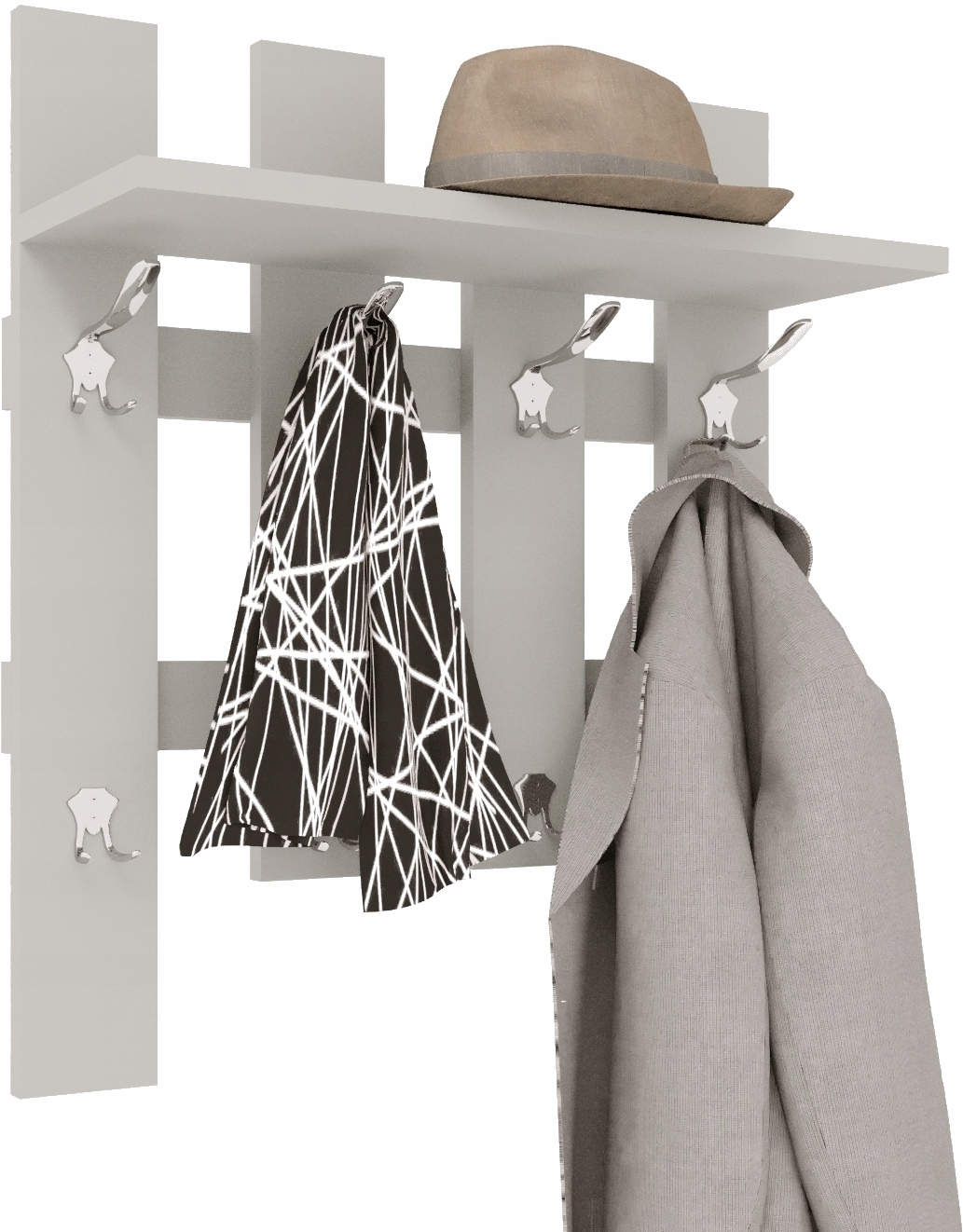 

Wieszak na ubrania szary ażurowy 90x60cm Warianty