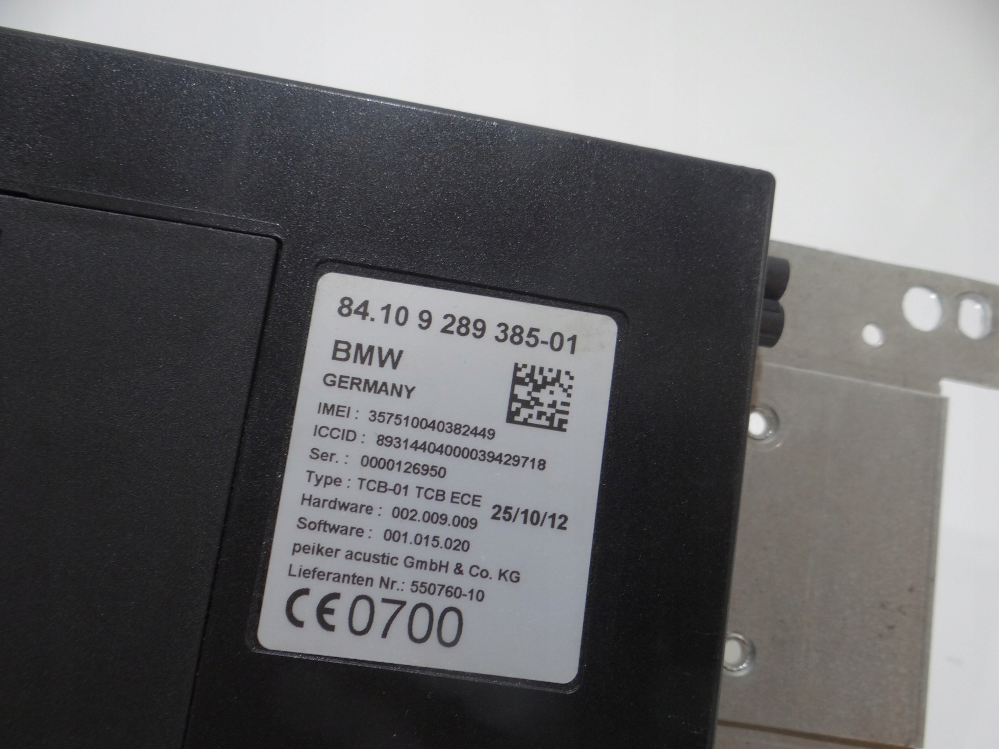 module control unit TELEMATIK BMW F10 F11 9289385