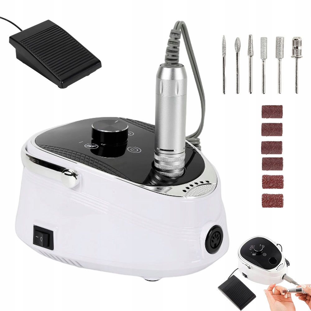 Elektrický Profesionální Pilník Na Nehty S Nožním Pedálem A 6 Nástavci