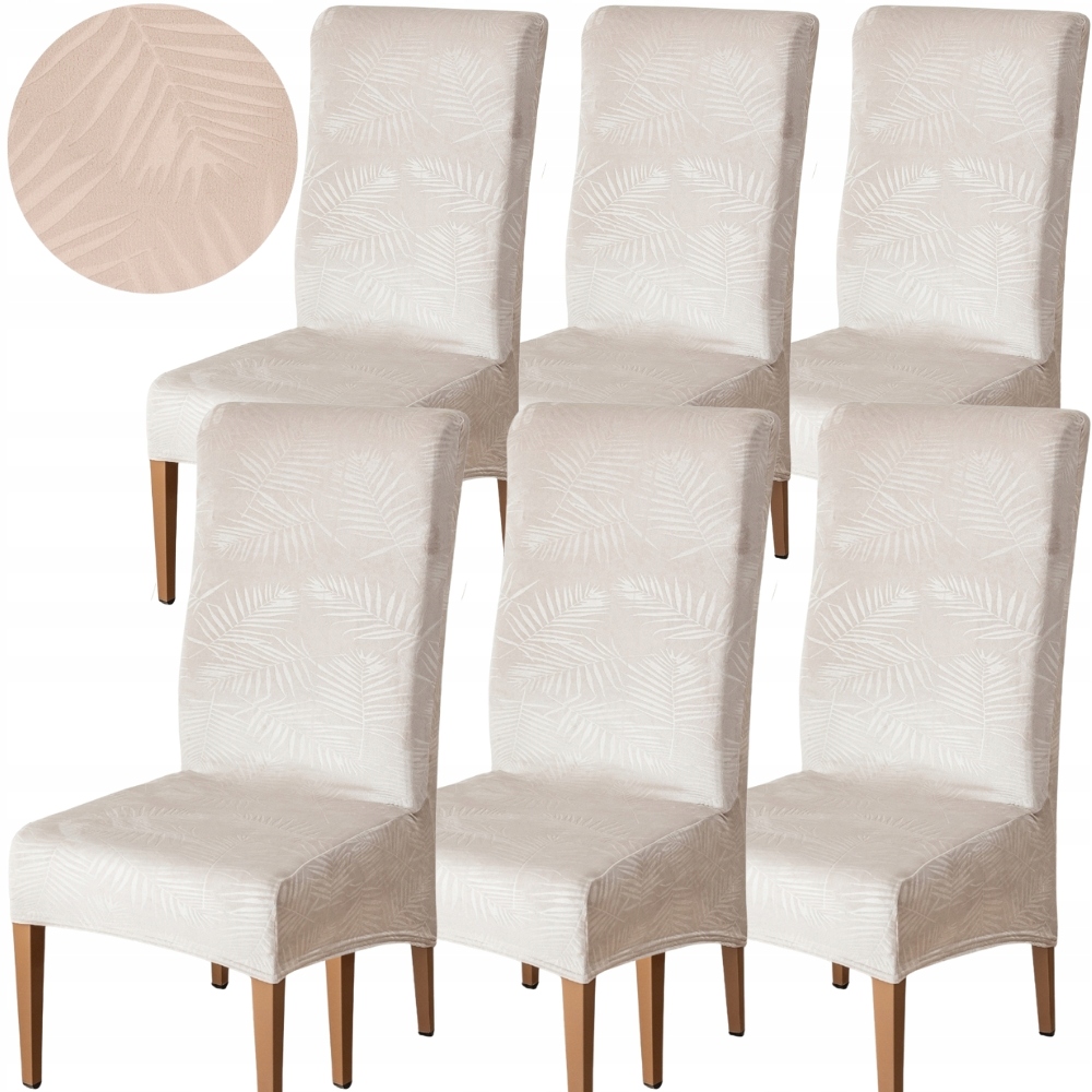 Sada 6 Ks Potahů Na Židle Velurové Prodloužené Židle Velurové Oeko-tex